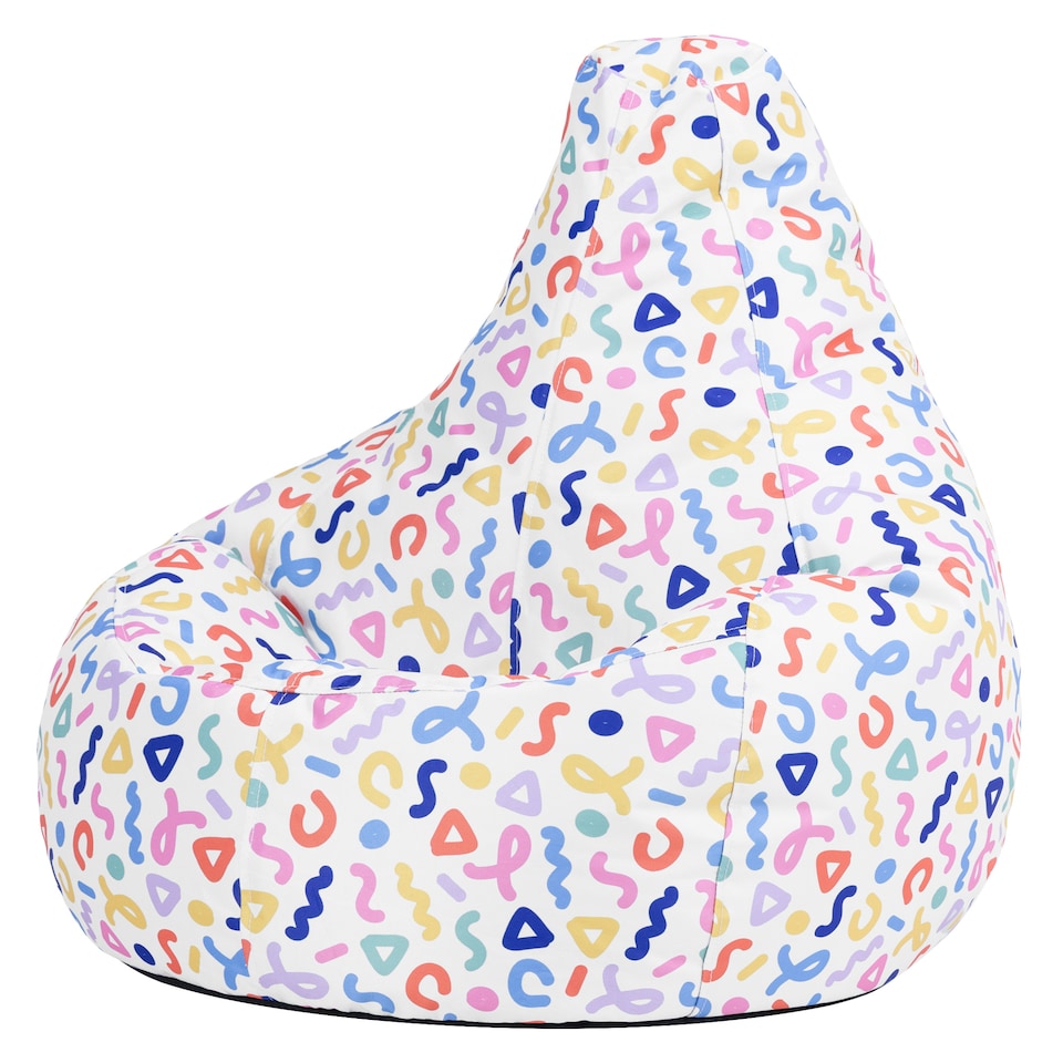 image 1 of icon Kids Highback Beanbag Confetti Print Multi Coloured