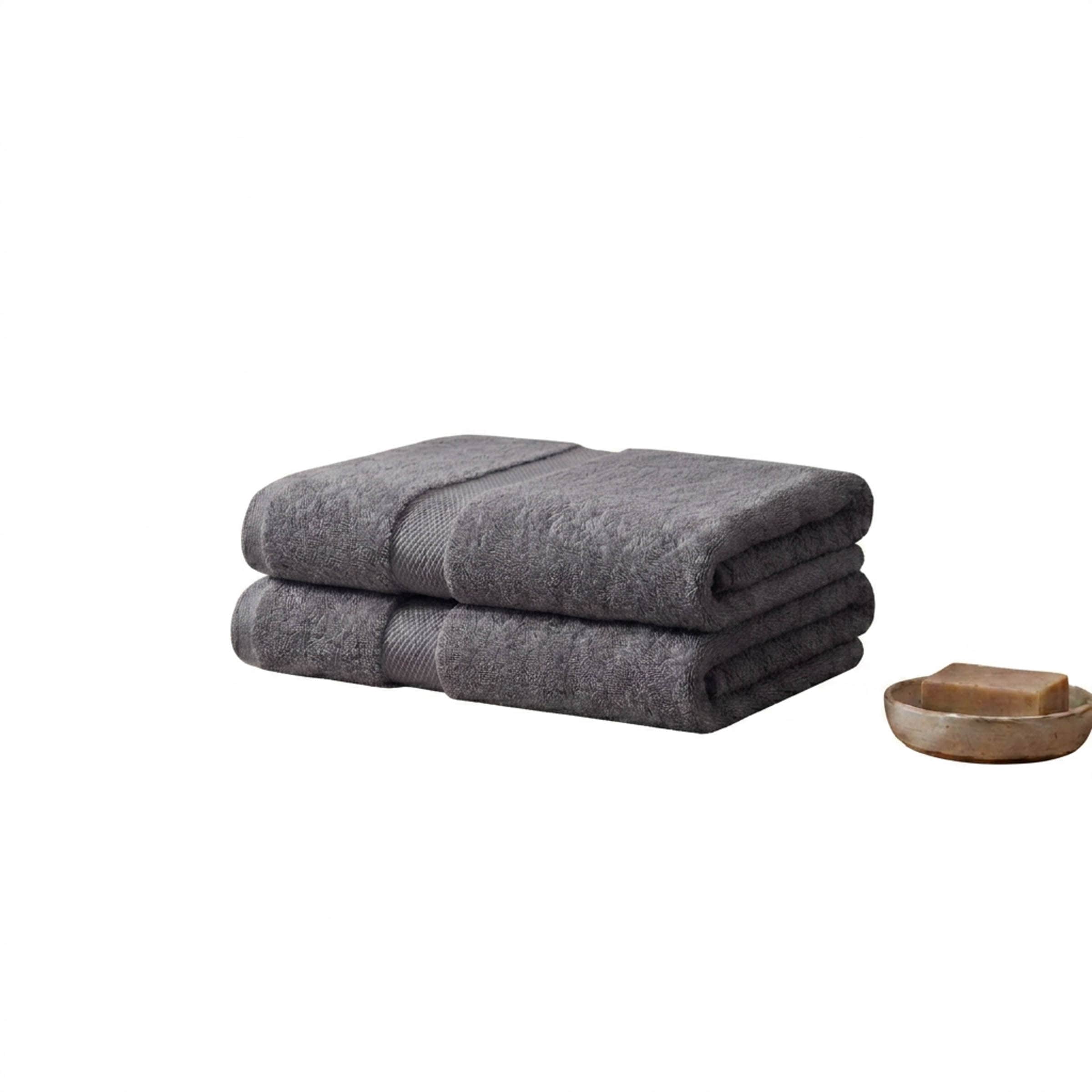Vision V475 - 2 Pack 100% Cotton Bath Towel in Grey