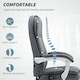image 5 of HOMCOM Office Chair with 6-point Massage and Heat, Fabric Computer Desk Chair with Reclining Backrest, High Back, Height Adjustable, Swivel Wheels, Footrest, Remote, for Home, Grey