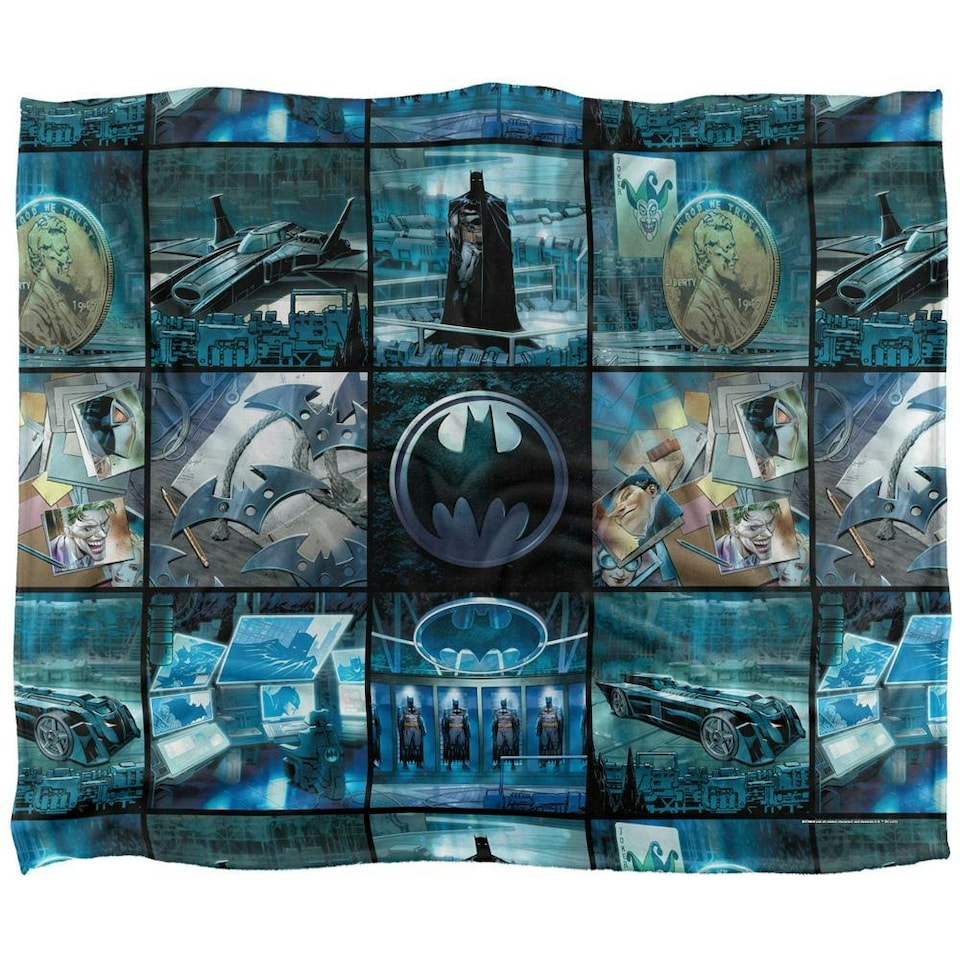image 1 of Batman Batcave Montage Blanket - Multicoloured - One Size
