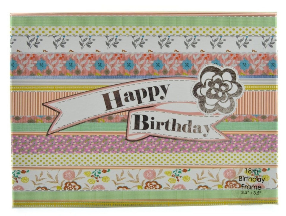image 1 of Laura Darrington Patchwork Coll MDF Frm Happy 18th Birthday