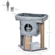 image 4 of PawHut Cat Tree Tower Indoor with Cats Scratching Post Cat House, Grey