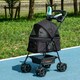 image 2 of PawHut Pet Stroller Foldable Travel Carriage w/ Brake Basket Canopy, Black