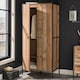 image 2 of Hoxton 2 Door Wardrobe - Wood - L52 x W83.8 x H180 cm - Distressed Oak Effect | Brown