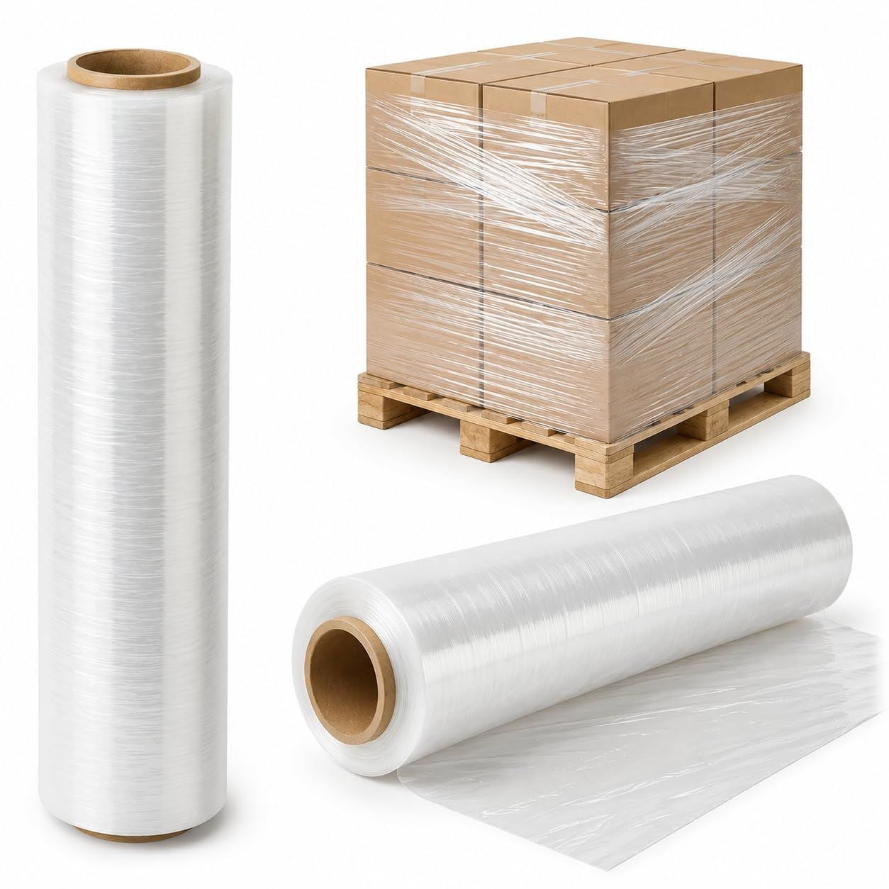 Merrimen Heavy Duty Pallet Stretch Shrink Wrap Roll (400mm x 150m) in Clear