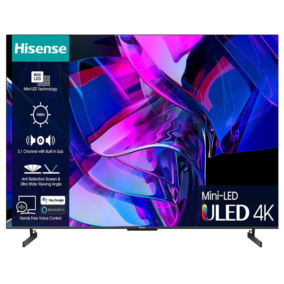 image 1 of Hisense 85U7KQTUK U7K 85" 144Hz Mini LED UHD Smart 4K TV