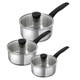 image 1 of Classic Induction Saucepan 3pc Set Silver