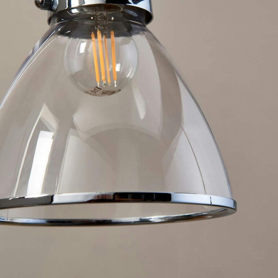 image 1 of Brunswick Polished Nickel & Glass Desk Table Lamp Silver