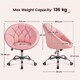 image 3 of Yaheetech Tufted Leisure Office Chair  Adjustable Height Pink
