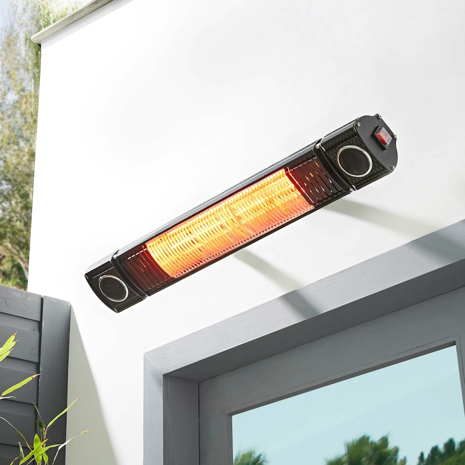 image 1 of BHS 2000W Wall Radiant Heater with Speaker, Black