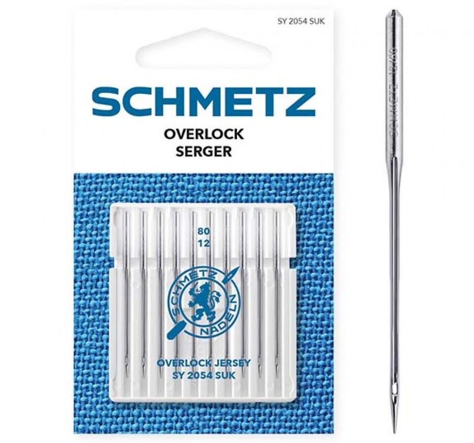 Schmetz Overlock Jersey Sewing Machine Needles 80 for Dressmaking - per pack of 10