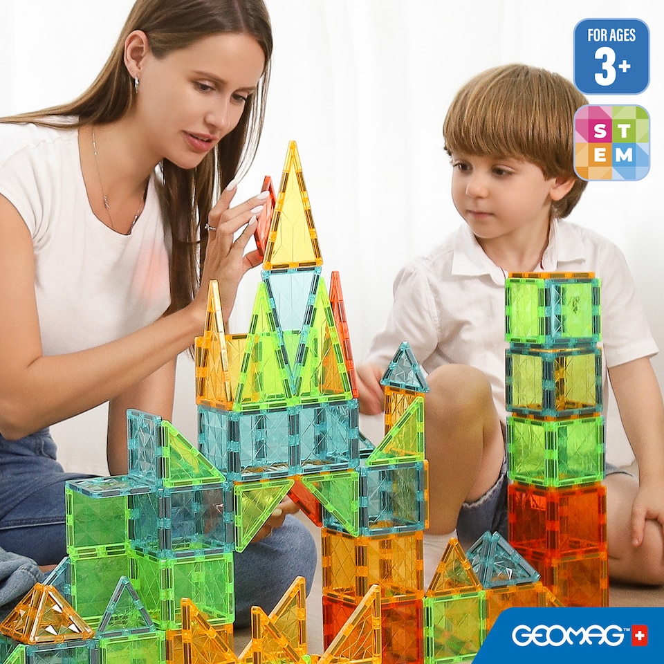 image 1 of Geomag Magnetic Tiles Gems 100 pieces
