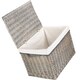 image 4 of 58cm Lined Antique Wash Wicker Storage Basket | White | White | One Size