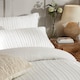 image 2 of Duvet Day Harrison Stripe Tufted Soft Touch Duvet Cover Set | White | White | Double | 1