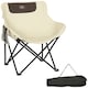 image 2 of Outsunny Camping Chair, Lightweight Folding Chair with Carrying Bag and Storage Pocket, Perfect for Festivals, Fishing, Beach and Hiking, White