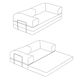 image 9 of Modern 3 Seater Sofa Bed Convertible Sofa to Bed Sherpa Fabric No Assembly Modern Living Room Furniture