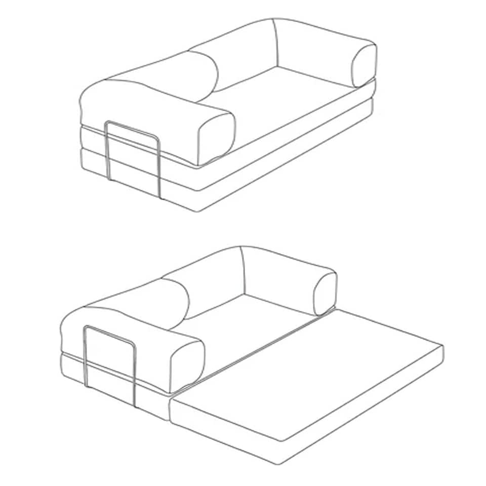 image 1 of Modern 3 Seater Sofa Bed Convertible Sofa to Bed Sherpa Fabric No Assembly Modern Living Room Furniture