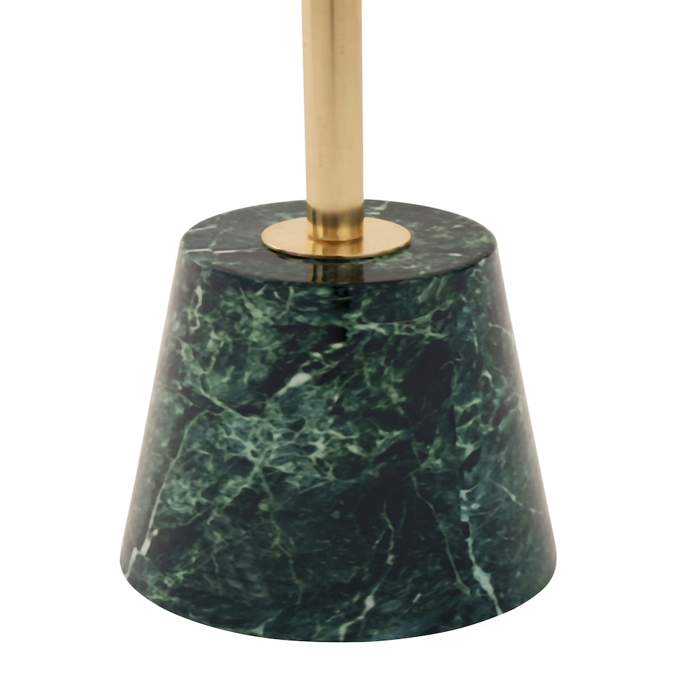 image 1 of Avola Gold Side Table Green Marble Effect Base Green