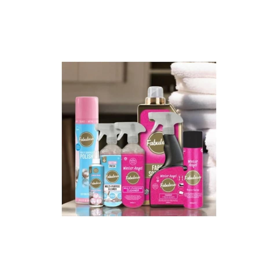Fabulosa Winter Angel & Cotton Fresh Mixed Cleaning Bundle 7 Piece