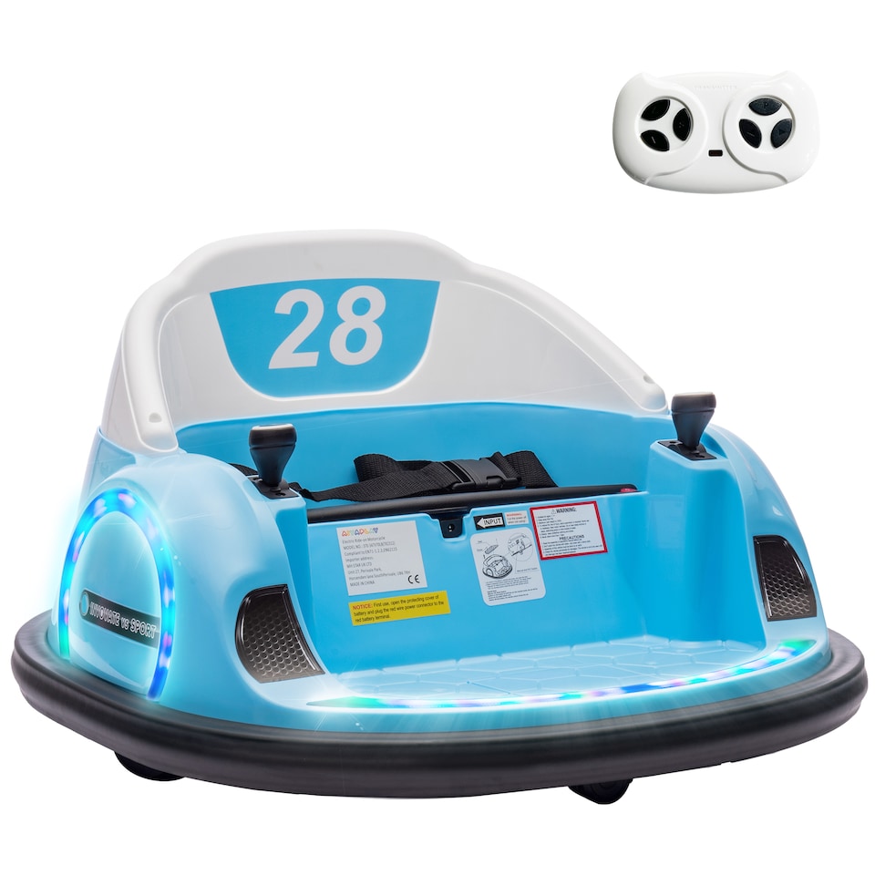 image 1 of AIYAPLAY 360° Rotation 12V Kids Bumper Car w/ Remote Control | Blue