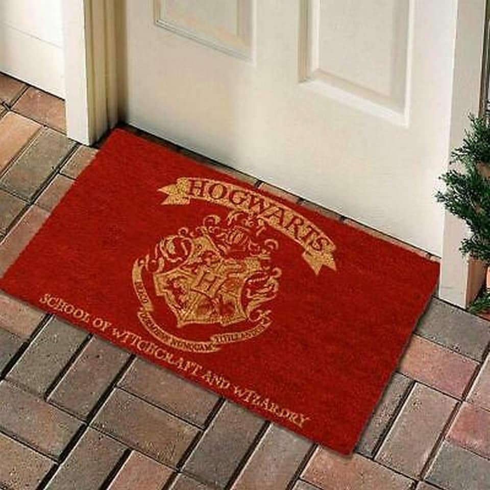 image 1 of Harry Potter Official Welcome To Hogwarts Door Mat - Red - One Size