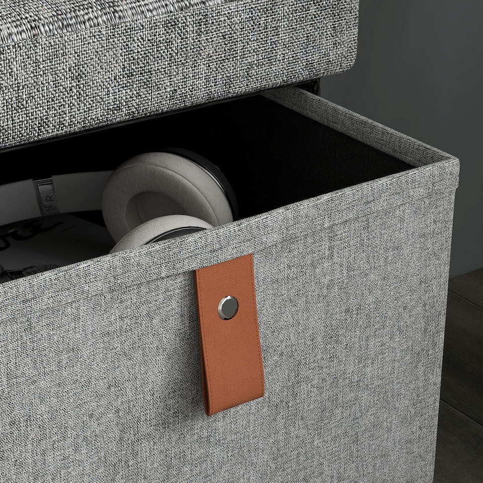 image 1 of HOMCOM Shoe Bench with Seat, Shoe Storage Bench with Cushion and 6 Fabric Drawers for Entryway, Hallway, Living Room, Bedroom, Light Grey | Grey | Light Grey