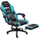 image 1 of Gaming Chair Comodo - ergonomic shape, footrest, adjustable backrest | Blue | black/azure | One Size | 1