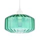image 2 of Modern Emerald Green Ribbed Glass Non Electric Pendant Shade with Flat Style | Green