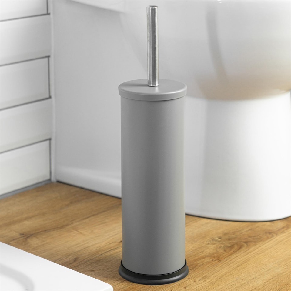 image 1 of Harbour Housewares Round Toilet Brush - Matt Grey | Grey | Grey
