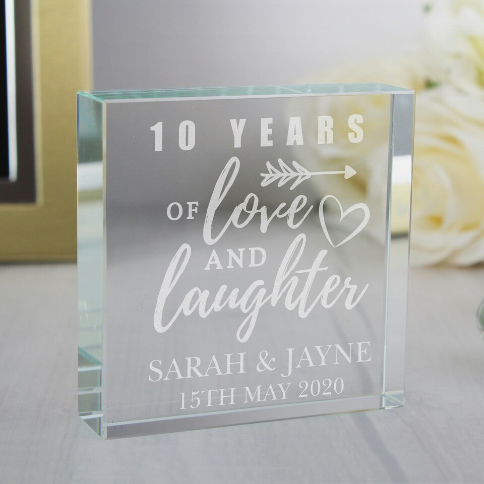 image 1 of Personalised Arrow Anniversary Crystal Token Clear | One Size