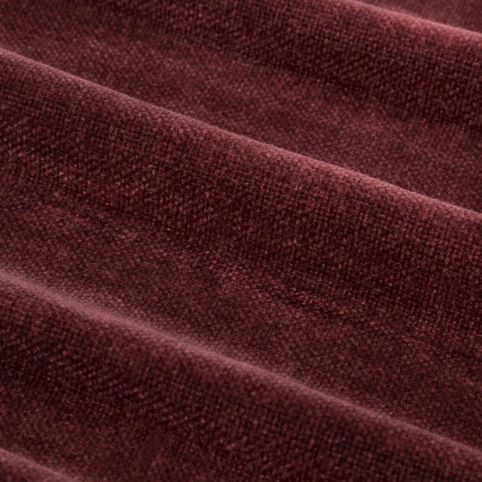 image 1 of Yard Heavy Chenille Velvet Room Darkening Pencil Pleat Curtains | Red