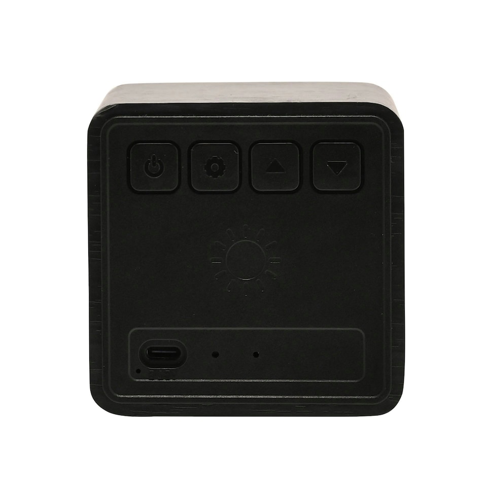 image 1 of Interval Wooden Alarm Clock with Bluetooth Speaker - Black Black | Brown