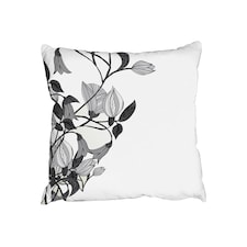 Cushions - Black & White Flower Illustration (Cushion)