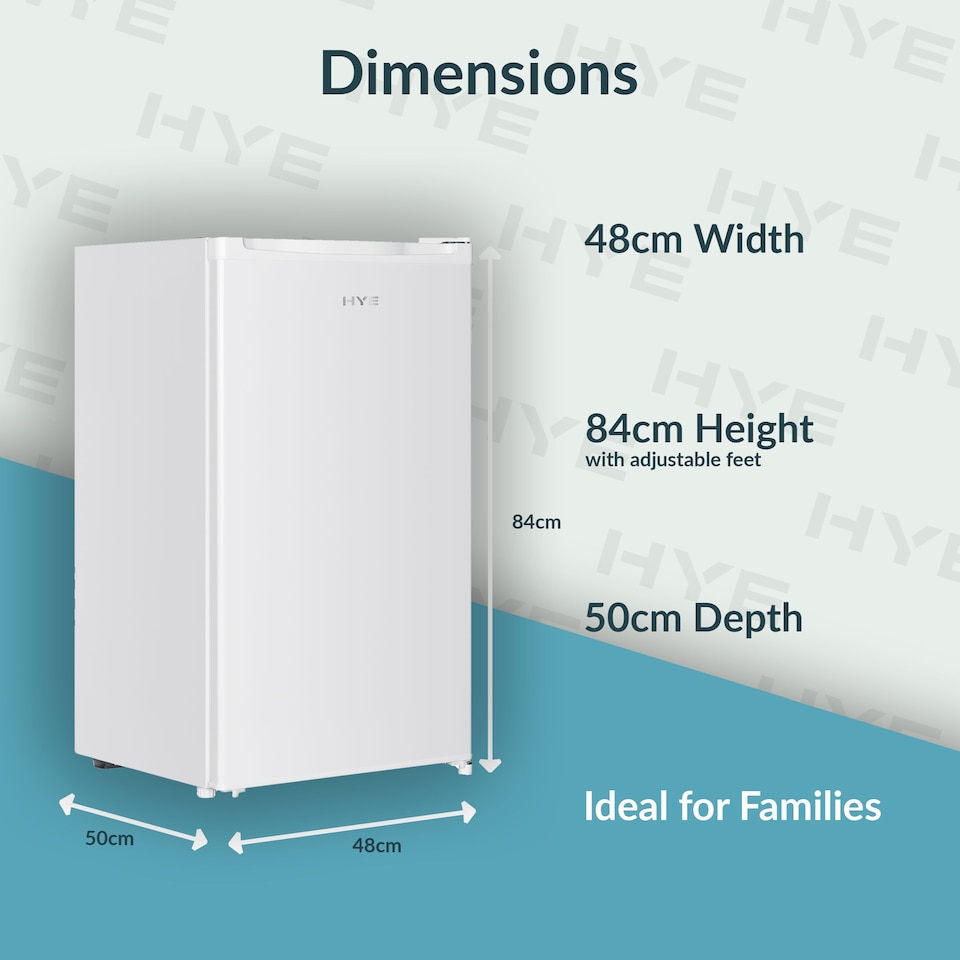 image 1 of HYE Under Counter Fridge 48cm Freestanding Larder 88 Litre - White RF01UCF88W01