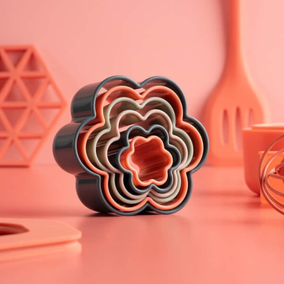 image 1 of Fusion Twist Flower Cookie Cutters Assorted Multicoloured