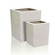 image 3 of Primrose Poly Terrazzo Stone Small White Tall Cube Planter 60cm