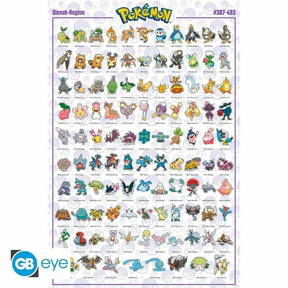 Pokemon Sinnoh Poster - Multicoloured - 91cm x 61cm 91cm x 61cm