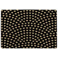Geometric Glitter Love Hearts (Rug) Black | XL: 160x230cm