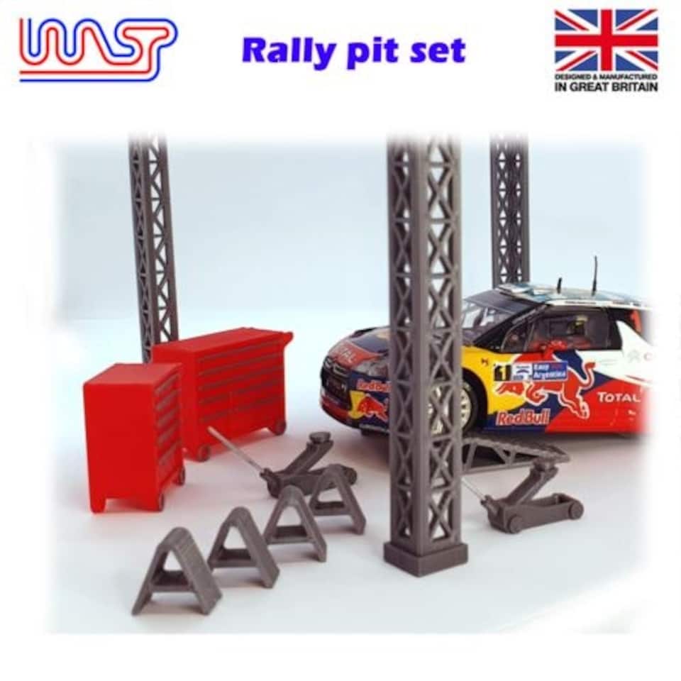 image 1 of Slot Car Trackside Scenery Rally Service Tool Set Blue 1:32 Scale WASP