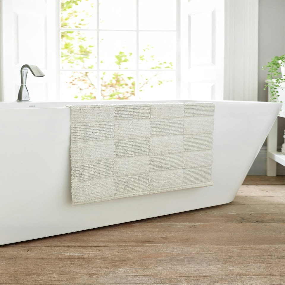 image 1 of Egyptian Spa Absorbent 1600gsm Bath Mat - 55x 85cm Super-Soft Bathroom Cotton Rug Silver | 55x85cm