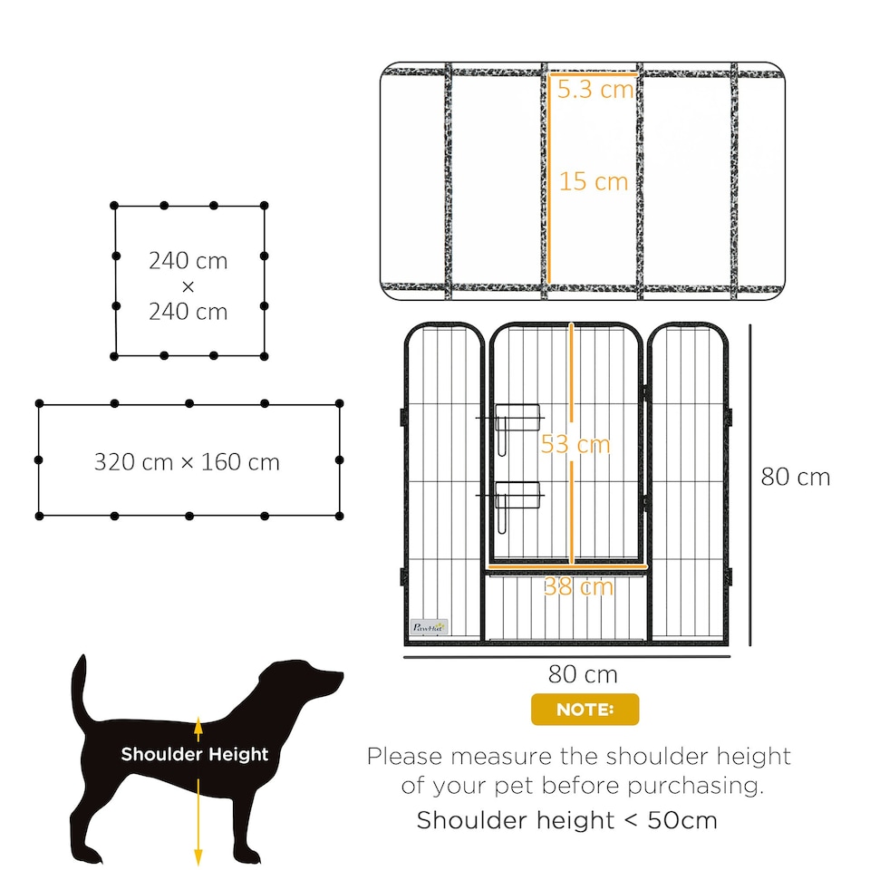 image 1 of Heavy Duty Puppy Play Pen, 12 Panels Pet Exercise Pen, for Indoors, Outdoors