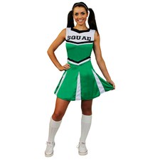 Green Cheerleader Fancy Dress Costume Green | M