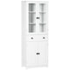 image 1 of HOMCOM Kitchen Cupboard, Freestanding Storage Cabinet with 2 Adjustable Shelves, Drawer and Glass Door for Living Room, Dining Room, 160cm, White