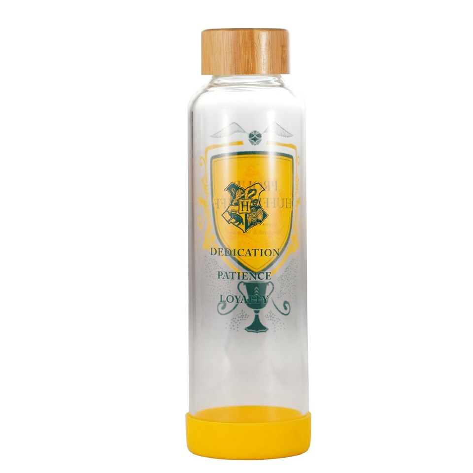 image 1 of Water Bottle Glass (500ml) - Harry Potter (Proud Hufflepuff)