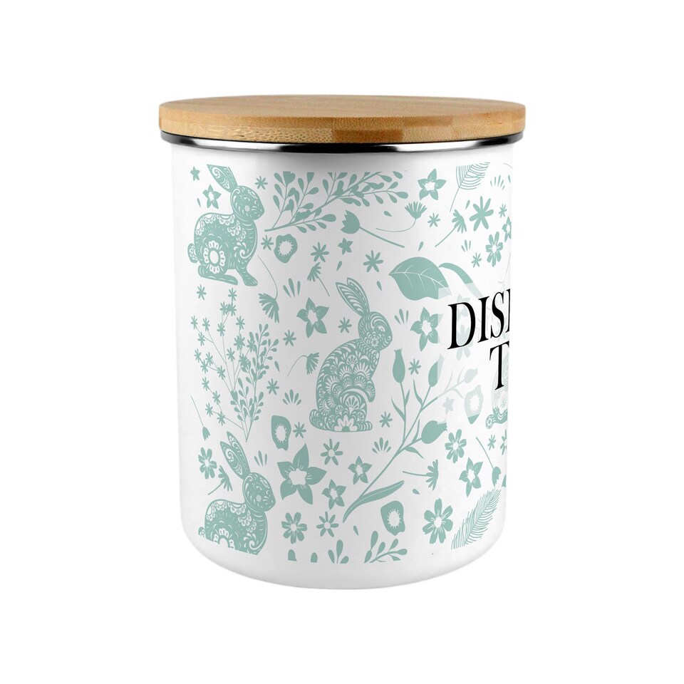 image 1 of Green Wild Rabbits Dishwasher Tablets Storage Tin