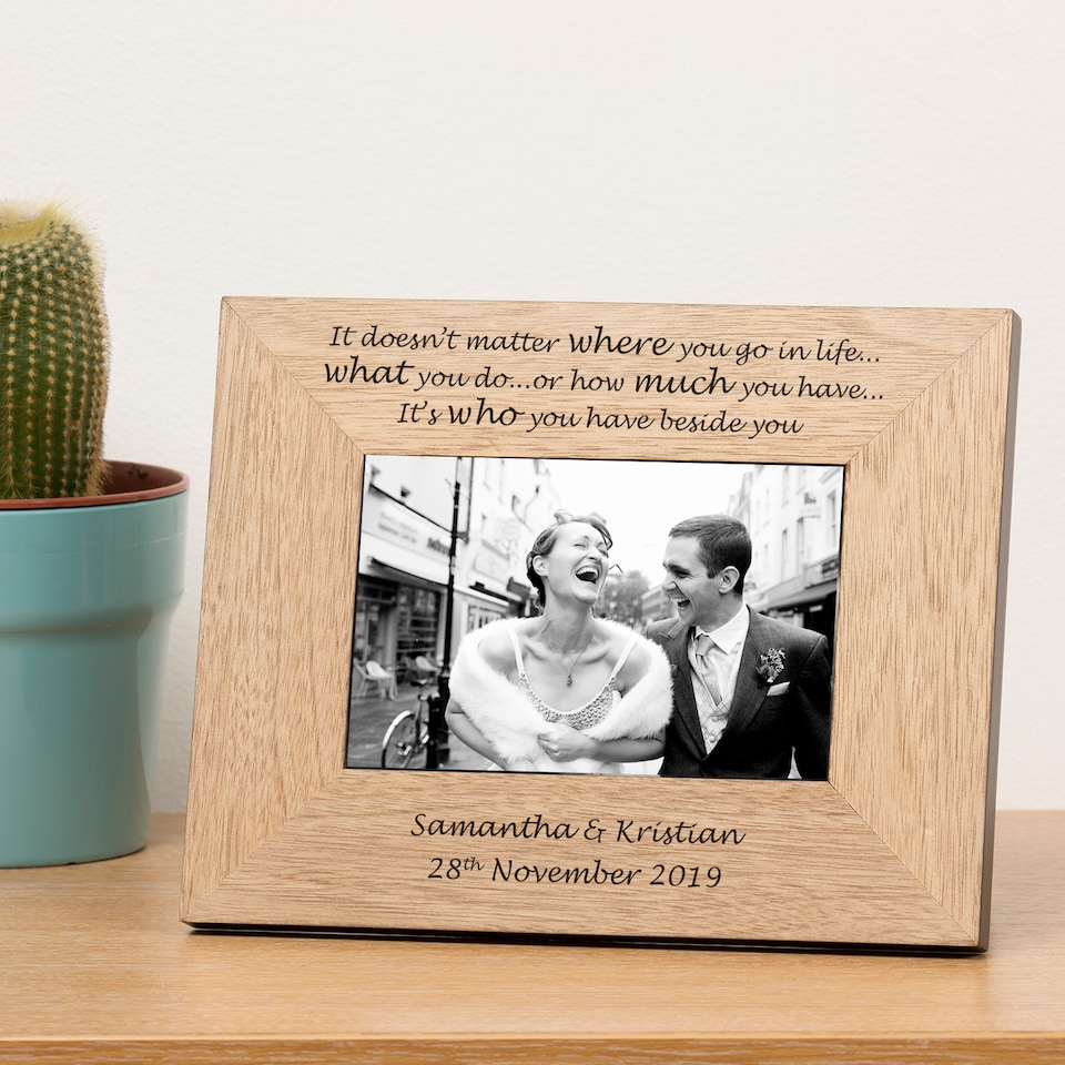 image 1 of Personalised It doesn't matter . . . Wood Picture Frame 7 x 5 Wedding Couple