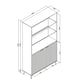 image 6 of Grey Display Cabinet 100cm Ribbed Doors Gold Legs Modern Storage Unit | Grey