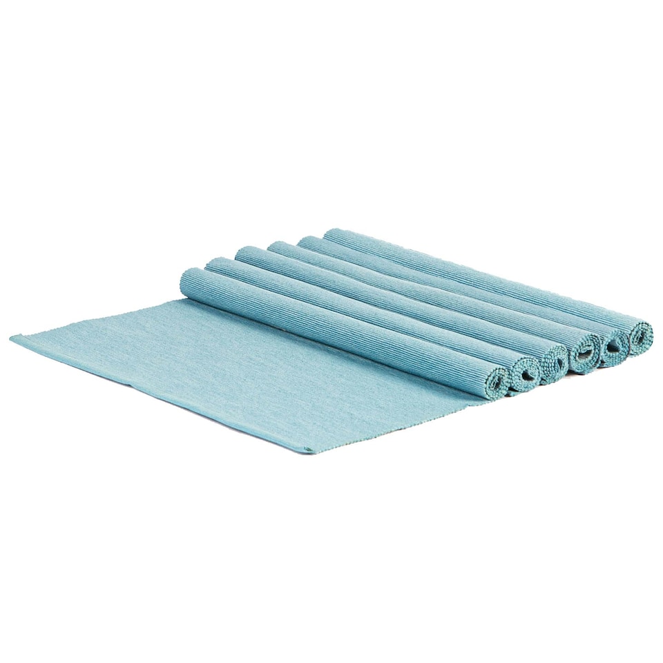 image 1 of Nicola Spring Cotton Fabric Placemats - Olympic Blue - Pack of 6 | Blue | Blue