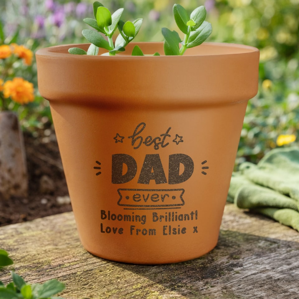image 1 of Personalised Best Ever Terracotta Plant Pot