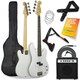 image 1 of 3rd Avenue Electric Bass Guitar Pack with Amp White